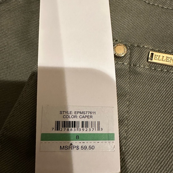 Ellen Tracy Skinny Capri Olive Green Size 8 - Picture 7 of 7